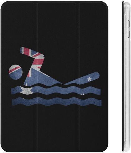 Australian Flag Swimming Australia Case with Pen Holder Slim Lightweight Trifold Stand Compatible with iPad mini 4/5/6 Mini4/5（7.9in） in Saudi Arabia