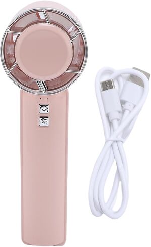 مروحة محمولة محمولة USB مروحة اليد المحمولة مروحة محمولة 5 سرعات USB قابلة لإعادة الشحن مع مروحة يدوية الرياح الباردة مع تسلق الجبال (الوردي) in Kuwait
