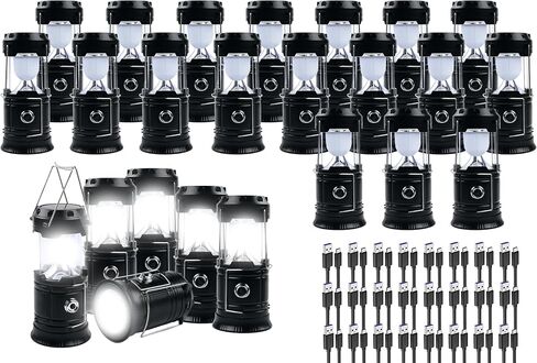 KunHe 12-Pack 1800mAh Collapsible Portable LED Camping Lantern Lightweight Waterproof USB Rechargeable LED Flashlight Kits for Indoor Outdoor Home Emergency Light Power Hiking in Saudi Arabia