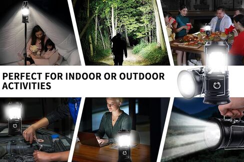 KunHe 12-Pack 1800mAh Collapsible Portable LED Camping Lantern Lightweight Waterproof USB Rechargeable LED Flashlight Kits for Indoor Outdoor Home Emergency Light Power Hiking in Saudi Arabia