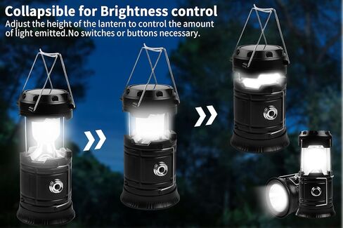 KunHe 12-Pack 1800mAh Collapsible Portable LED Camping Lantern Lightweight Waterproof USB Rechargeable LED Flashlight Kits for Indoor Outdoor Home Emergency Light Power Hiking in Saudi Arabia