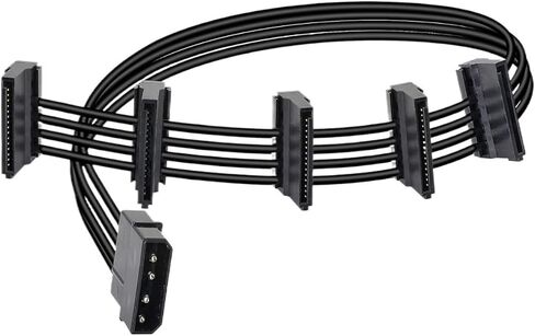 1 أجهزة الكمبيوتر الشخصية الخادم المتين لدبابيس 4 إلى 5 إلى 5 Sata Power Cable Adapter Cablits 18awg Black 40cm in Saudi Arabia