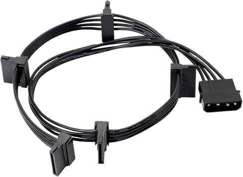 1 أجهزة الكمبيوتر الشخصية الخادم المتين لدبابيس 4 إلى 5 إلى 5 Sata Power Cable Adapter Cablits 18awg Black 40cm in Saudi Arabia