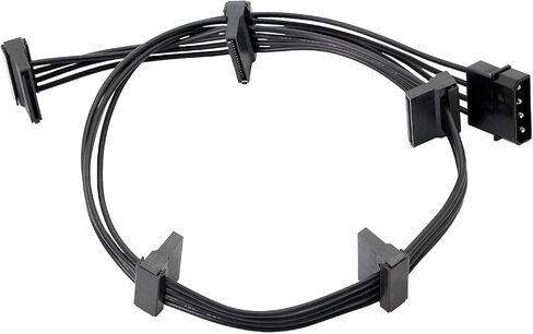 1 أجهزة الكمبيوتر الشخصية الخادم المتين لدبابيس 4 إلى 5 إلى 5 Sata Power Cable Adapter Cablits 18awg Black 40cm in Saudi Arabia