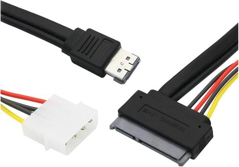50cm ESATA Power ESATA to SATA 22pin & IDE 4pin 5V 12V Cable Adapter for 3.5" 2.5" Hard Disk Data Cable 0.5M in Saudi Arabia