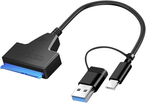 SATA إلى USB 3.0/type-C/2 في 1 USB3.0 TY> PE C كابل يصل إلى 6 جيجابت في الثانية لمدة 2.5 بوصة محرك الأقراص الثابتة SSD الخارجي SATA 3 22 دبوس محول (USB 3.0) in Kuwait