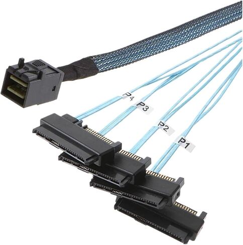 M1ni S/AS to -Cable,SFF-8643 to S/A/S SFF-8643 to SFF-8482 Connector 4X S/A/S 29Pin SFF-8482 with SATA Power Adapter Cable(1m) in Saudi Arabia