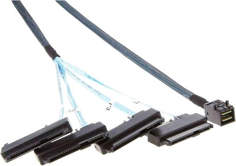 M1ni S/AS to -Cable,SFF-8643 to S/A/S SFF-8643 to SFF-8482 Connector 4X S/A/S 29Pin SFF-8482 with SATA Power Adapter Cable(1m) in Saudi Arabia