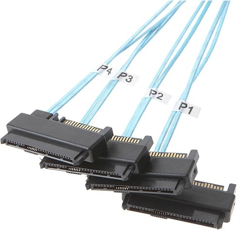 M1ni S/AS to -Cable,SFF-8643 to S/A/S SFF-8643 to SFF-8482 Connector 4X S/A/S 29Pin SFF-8482 with SATA Power Adapter Cable(1m) in Saudi Arabia