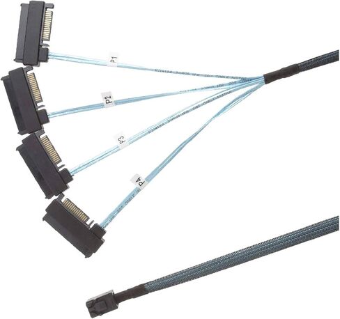M1ni S/AS to -Cable,SFF-8643 to S/A/S SFF-8643 to SFF-8482 Connector 4X S/A/S 29Pin SFF-8482 with SATA Power Adapter Cable(1m) in Saudi Arabia