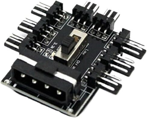 Fan Hub 1 to 8 3Pin Splitter PC Mining Cord 12V Power Suppply Cooler Cooling Speed Controller 4PIN/SATA Adapter(Adapt SATA) in Saudi Arabia