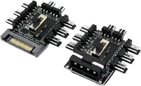 Fan Hub 1 to 8 3Pin Splitter PC Mining Cord 12V Power Suppply Cooler Cooling Speed Controller 4PIN/SATA Adapter(Adapt SATA) in Saudi Arabia