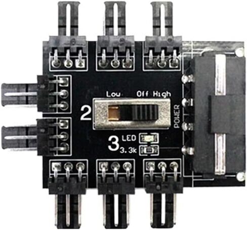 Fan Hub 1 to 8 3Pin Splitter PC Mining Cord 12V Power Suppply Cooler Cooling Speed Controller 4PIN/SATA Adapter(Adapt SATA) in Saudi Arabia
