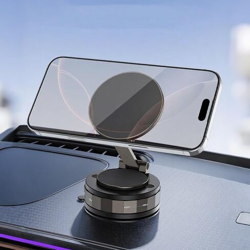 Magnetic Phone Holder for Car - 360° Adjustable Car Phone Holder with Powerful Neodymium Ring Magnet & Vacuum Suction Cup Mount, Universal Cell Phone Stand for Dashboard/Windshield in Saudi Arabia