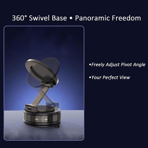 Magnetic Phone Holder for Car - 360° Adjustable Car Phone Holder with Powerful Neodymium Ring Magnet & Vacuum Suction Cup Mount, Universal Cell Phone Stand for Dashboard/Windshield in Saudi Arabia