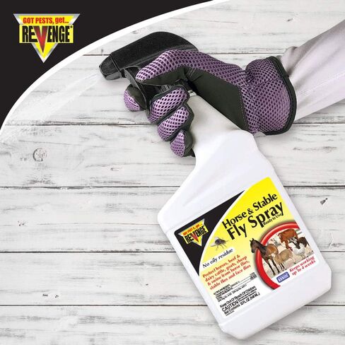 REVENGE Horse & Stable Fly Spray, 128 oz Ready-to-Use with Power Sprayer, Long Lasting Flea and Tick Control in Kuwait