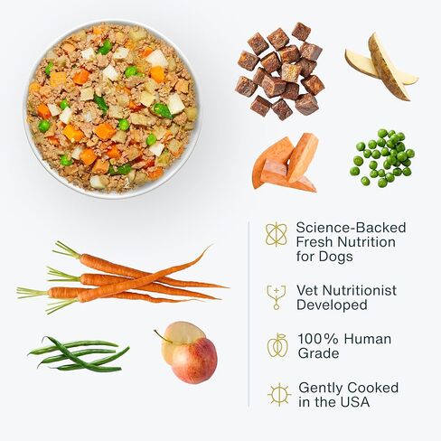 طعام الكلاب الطازج المجمد من JustFoodForDogs، وجبة كاملة أو طعام للكلاب، وصفة الدجاج والأرز الأبيض، 18 أونصة (عبوة من 21 قطعة) in Kuwait