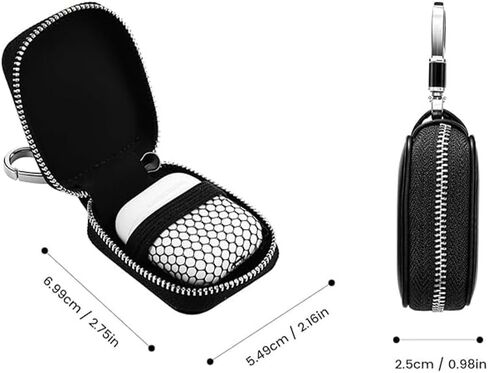 PU Leather Portable Arebud Case with Mesh Pocket - غطاء واقي لسماعات الرأس اللاسلكية والسلكية ، توافق كبل شحن USB (الأزرق الداكن) in Saudi Arabia