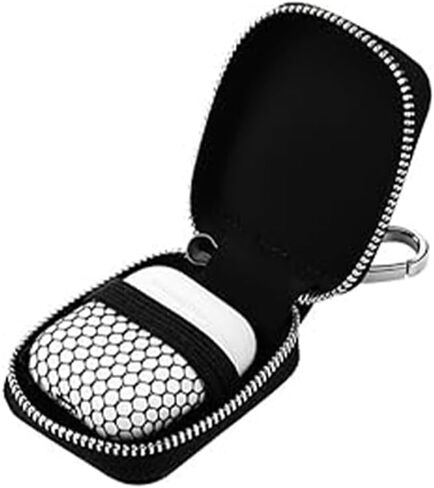 PU Leather Portable Arebud Case with Mesh Pocket - غطاء واقي لسماعات الرأس اللاسلكية والسلكية ، توافق كبل شحن USB (الأزرق الداكن) in Saudi Arabia