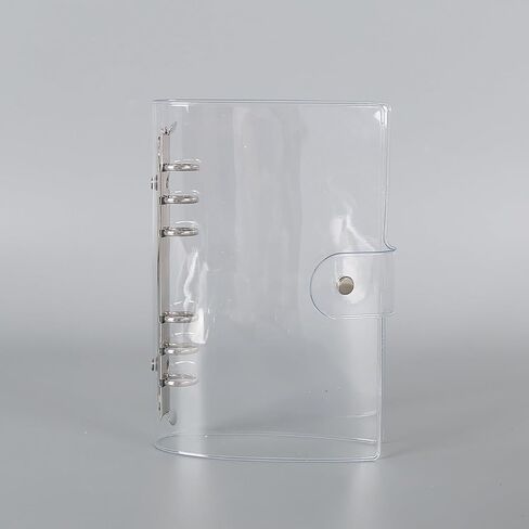 6 Pack PVC A6 Binder Transparent 6 Ring Binder Clear Soft PVC Notebook Cover Budget Planner Binder Notebook Shell Folder Cover with Snap Button for Refillable Notebook School Office Meeting in Saudi Arabia