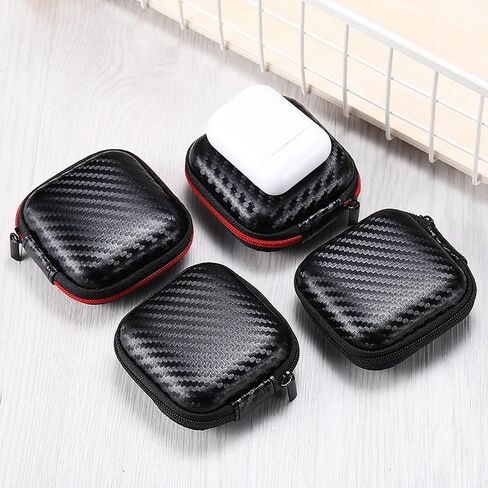 1pc mini cob cob portable keychain keychain box box storage box black frackprackproof eva earphone bage in Saudi Arabia