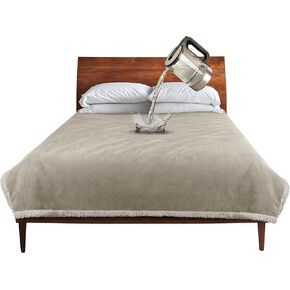 Catalonia Black Waterproof Bed Blanket, Liquid Pee Proof Blanket for Bed Couch Sofa, Protector Cover for Baby, Cozy Sherpa Lining Throws and Blankets for Camping Boating, 80X60 inches in Kuwait