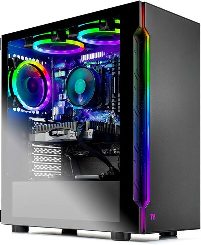 SkyTech Shadow 3.0 Gaming Computer PC Desktop - Ryzen 5 3600 6-Core 3.6GHz, RTX 2060 6G, 500GB SSD, 16GB DDR4 3000, RGB Fans, AC WiFi, Windows 10 Home 64-bit, Black in Saudi Arabia