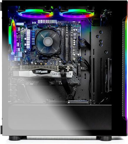 SkyTech Shadow 3.0 Gaming Computer PC Desktop - Ryzen 5 3600 6-Core 3.6GHz, RTX 2060 6G, 500GB SSD, 16GB DDR4 3000, RGB Fans, AC WiFi, Windows 10 Home 64-bit, Black in Saudi Arabia