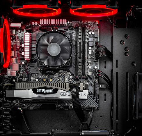 SkyTech Shadow 3.0 Gaming Computer PC Desktop - Ryzen 5 3600 6-Core 3.6GHz, RTX 2060 6G, 500GB SSD, 16GB DDR4 3000, RGB Fans, AC WiFi, Windows 10 Home 64-bit, Black in Saudi Arabia