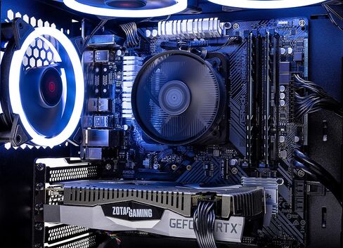 SkyTech Shadow 3.0 Gaming Computer PC Desktop - Ryzen 5 3600 6-Core 3.6GHz, RTX 2060 6G, 500GB SSD, 16GB DDR4 3000, RGB Fans, AC WiFi, Windows 10 Home 64-bit, Black in Saudi Arabia