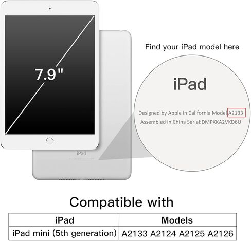 Jetech for iPad mini 5/4 (7.9 inch 2019/2015 Model ، 5th/4th Generation) واقي الشاشة ولحزمة IPAD Mini 5 Case Bundle in Kuwait
