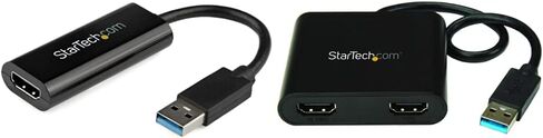 Startech.com USB 3.0 إلى محول HDMI - 1080p (1900x1200) و USB 3.0 إلى محول HDMI المزدوج ، بطاقة الفيديو والرسومات الخارجية - USB Type -A إلى HDMI شاشة العرض المزدوجة ، الأسود (USB32HD2) in Saudi Arabia