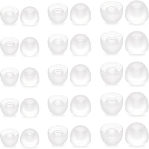 15 Pairs Earbud Tips, Clear Silicone Ear Bud Replacement Tip in-Ear Headphones Soft Earbud Covers Eartips Fit Most in-Ear Earbud（15 Pairs, S/M/L Sizes） in Saudi Arabia