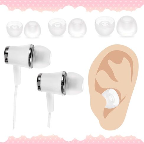 15 Pairs Earbud Tips, Clear Silicone Ear Bud Replacement Tip in-Ear Headphones Soft Earbud Covers Eartips Fit Most in-Ear Earbud（15 Pairs, S/M/L Sizes） in Saudi Arabia