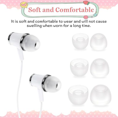 15 Pairs Earbud Tips, Clear Silicone Ear Bud Replacement Tip in-Ear Headphones Soft Earbud Covers Eartips Fit Most in-Ear Earbud（15 Pairs, S/M/L Sizes） in Saudi Arabia