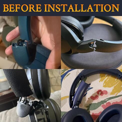 SOULWIT Headband Side Cover Slider Outer & Inner for Sony WH-XB910, XB910N Extra Bass Noise Cancelling Headphones(Do Not Fit WH-XB900N), Replacement Head Band Repair Part Accessories Kit - Black in Saudi Arabia