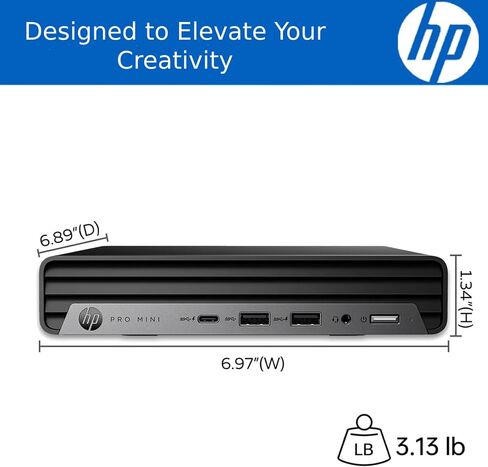 HP Pro Mini 400 G9 Business Mini PC Desktop Computer, Intel CPU, 16GB RAM, 1TB SSD, USB-C, WiFi 6, Bluetooth 5.2, Dual 4K Display Support, Windows 11 Pro, Keyboard and Mouse Included in Saudi Arabia