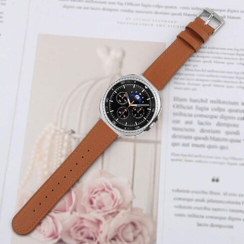 متوافق مع Samsung Galaxy Watch 8 40mm 44mm/Watch 8 Classic 46mm Bands Leather ، Women Men Genine Leather Sport Resport Strap Band for Galaxy Watch 8/8 Classic in Saudi Arabia