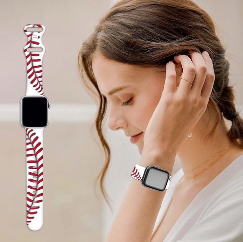 Sport Fashion Band Compatible with Apple Watch Bands 49/45/44/42/41/40/38mm for Women Men, Silicone Printed Fadeless Pattern Design Strap for iWatch Series 9,8,7,6,5,4,3,2,1,SE in Saudi Arabia