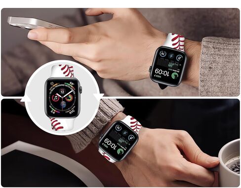 Sport Fashion Band Compatible with Apple Watch Bands 49/45/44/42/41/40/38mm for Women Men, Silicone Printed Fadeless Pattern Design Strap for iWatch Series 9,8,7,6,5,4,3,2,1,SE in Saudi Arabia
