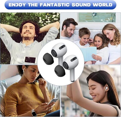 Premium Memory Foam Tips for AirPods Pro 1st&2nd Gen. No Silicone Eartips Pain. Anti-Slip Eartips. Fit in The Charging Case, 3 Pairs (Medium) in Saudi Arabia