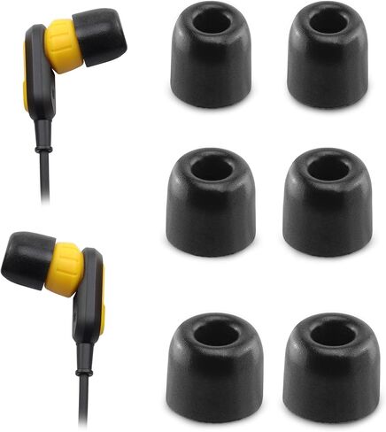 Replacement Foam Ear Tips for for Dewalt Headphones, Compatible with Dewalt Heavy Duty/Jobsite Pro/Heavy Duty 2-in-1 Bluetooth Neckband Headphones, 3 Pairs (S/M/L, Black) in Saudi Arabia