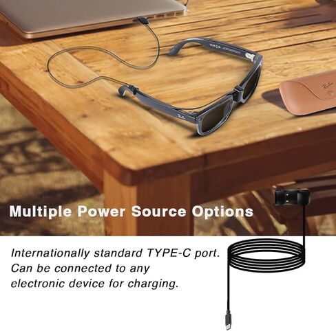 Type C Charging Cable for Ray-Ban Meta Accessories, Smart Glasses Charger 4.92ft for Wayfarer Wayfarer/Headliner Models (for RayBan Meta Wayfarer) in Kuwait
