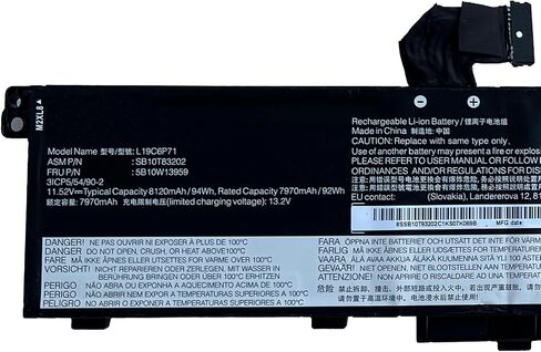 L19C6P71 L19L6P71 Battery Replacement for Lenovo ThinkPad P15 P17 T15G G1 G2 Gen 1 2 Mobile Workstation 20ST 20SU 20SN 20SQ 20YU 20YQ 20YS 20YR 20UR 20US 20ST000DGE 20YU0003GE 5B10W13958 5B10W13959 in Saudi Arabia