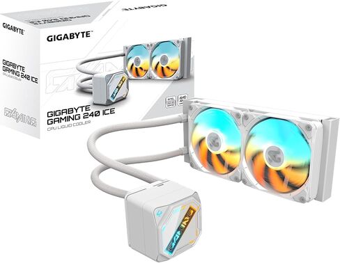 GIGABYTE Gaming 240 ICE Liquid CPU Cooler, 240mm Radiator with 2X 120mm Low Noise ARGB Fans, Compatible with Intel LGA 1851, 1700, 115X, 1200, and AMD AM5, AM4 (GIGABYTE Gaming 240 ICE) in Saudi Arabia