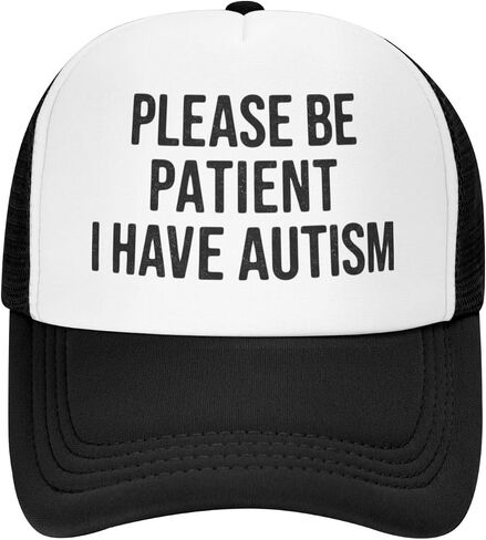 Please Be Patient I Have Autism Funny Trucker Hats Baseball Cap Sports Fishing Hats for Men Women in Kuwait