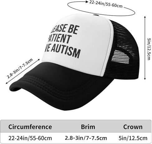 Please Be Patient I Have Autism Funny Trucker Hats Baseball Cap Sports Fishing Hats for Men Women in Kuwait