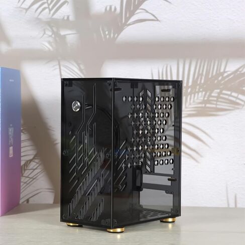 حالة كمبيوتر Mini ITX ، سعة 4.3 لتر ، تدفق الهواء 360 درجة ، لوحة جانبية شفافة ، دعم مزود الطاقة المرن ، 2.5 بوصة متوافقة مع SSD ، حالة كمبيوتر ITX ، حالة Mini ITX ، Micro ITX PC in Kuwait