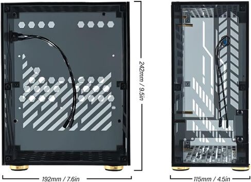 حالة كمبيوتر Mini ITX ، سعة 4.3 لتر ، تدفق الهواء 360 درجة ، لوحة جانبية شفافة ، دعم مزود الطاقة المرن ، 2.5 بوصة متوافقة مع SSD ، حالة كمبيوتر ITX ، حالة Mini ITX ، Micro ITX PC in Kuwait