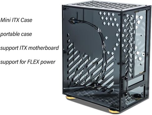 حالة كمبيوتر Mini ITX ، سعة 4.3 لتر ، تدفق الهواء 360 درجة ، لوحة جانبية شفافة ، دعم مزود الطاقة المرن ، 2.5 بوصة متوافقة مع SSD ، حالة كمبيوتر ITX ، حالة Mini ITX ، Micro ITX PC in Kuwait